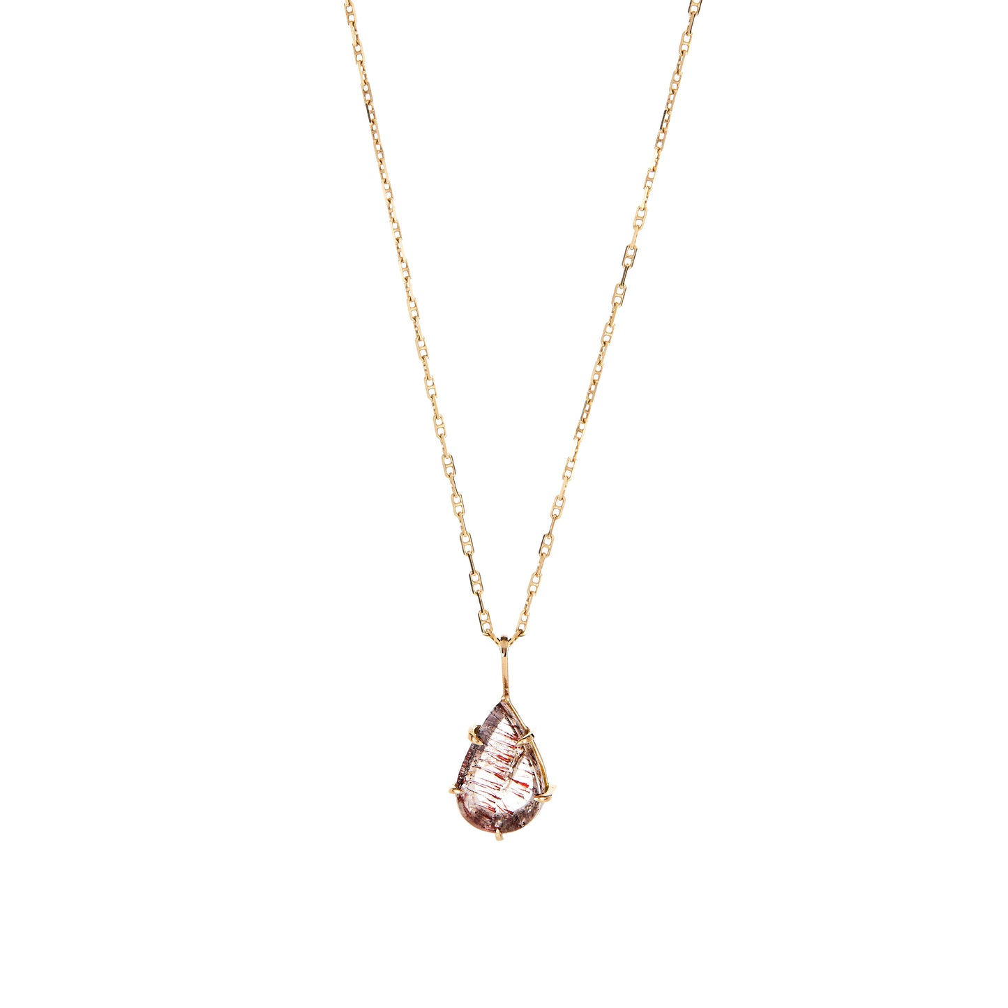 Rutilated Super 7 Teardrop Necklace