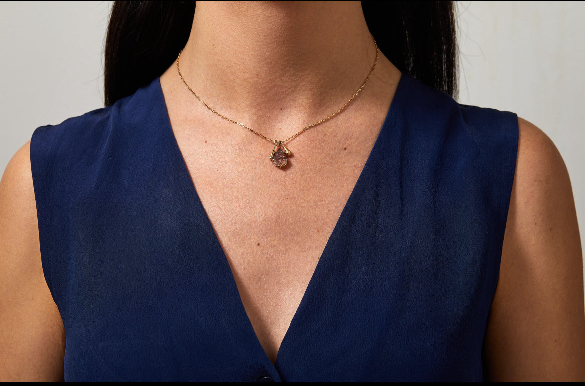 Rutilated Super 7 Teardrop Necklace