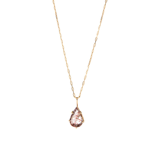 Rutilated Super 7 Teardrop Necklace